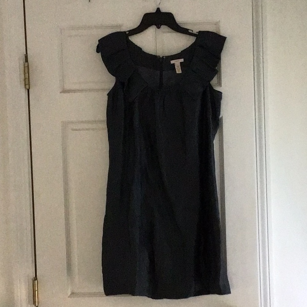 J Crew ruffle color black dress 8